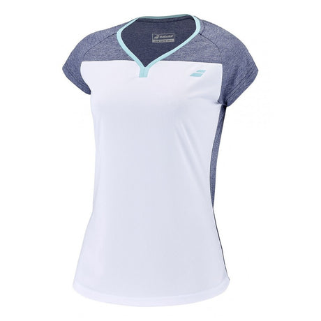 Koszulka juniorska Babolat Play Cap Sleeve Top Girl biało-szara