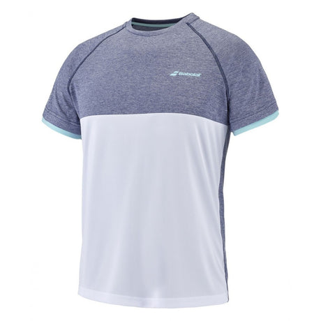 Koszulka tenisowa juniorska Babolat Play Crew Neck Tee Boy biało-szara