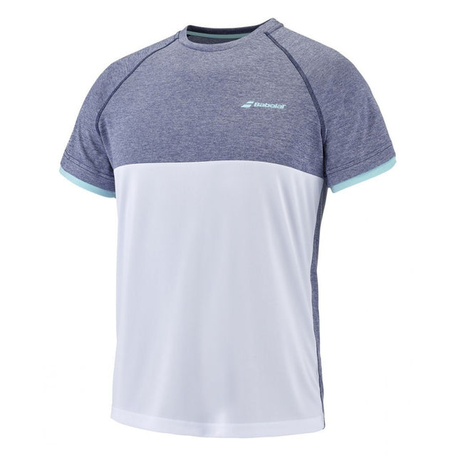 Koszulka tenisowa juniorska Babolat Play Crew Neck Tee Boy biało-szara