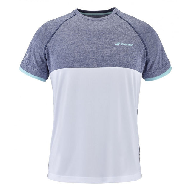 Koszulka tenisowa juniorska Babolat Play Crew Neck Tee Boy biało-szara
