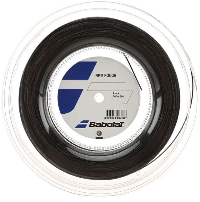 Naciąg tenisowy Babolat RPM Rough czarny 12m ze szpuli