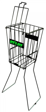 Kosz trenerski Pro's Pro - 75 piłki, czarny z zielonym logo