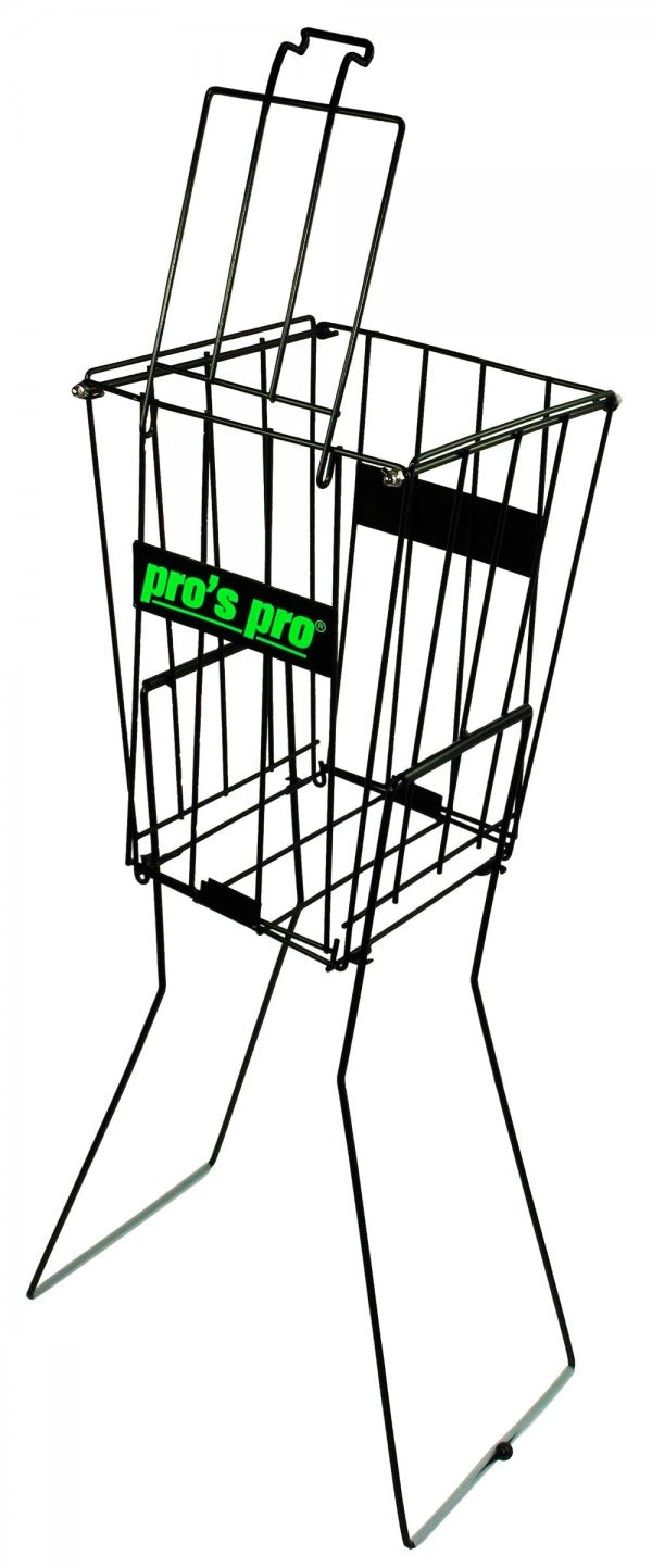 Kosz trenerski Pro's Pro - 75 piłki, czarny z zielonym logo