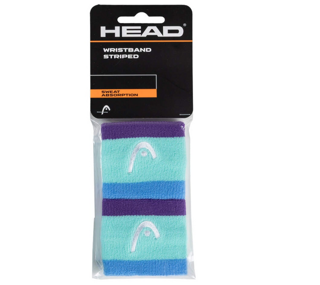 Frotki tenisowe Head Wristbands 2.5" miętowo-fioletowe