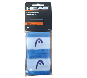 Frotki tenisowe Head Wristbands 2.5" biało-niebieskie