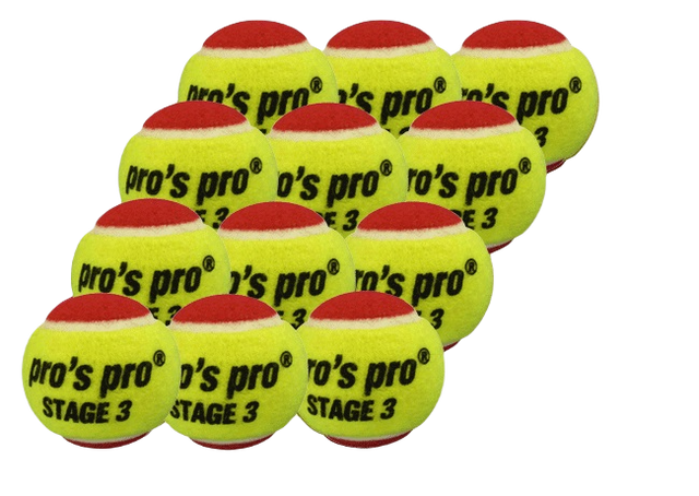 Piłki tenisowe Pro's-Pro juniorskie czerwone 12 sztuk
