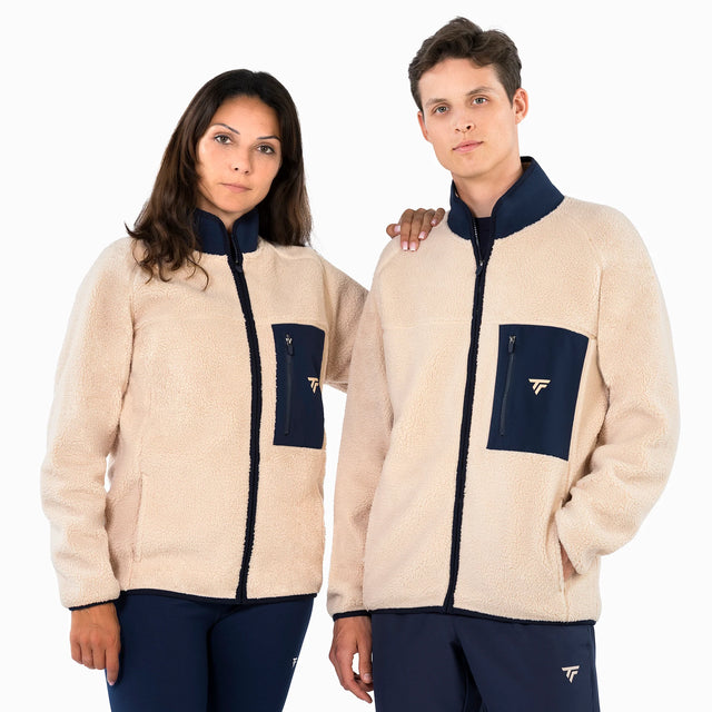 Polar Tecnifibre Sherpa Full Zip Jacket beżowo-granatowy