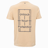 Koszulka tenisowa Tecnifibre Graphic Tee piaskowa