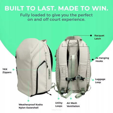 Plecak tenisowy ADV Tennis Backpack v2 Dune