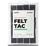 Owijki wierzchnie tenisowe ADV Felt Tac 12 sztuk Black