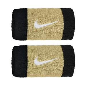 Frotki tenisowe Nike Swoosh Double-Wide czarno-beżowe