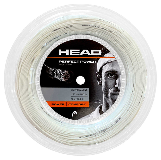 Naciąg do squasha Head Perfect Power biały 10m ze szpuli