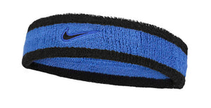 Frotka tenisowa na głowę Nike Swoosh Headband niebiesko-czarna