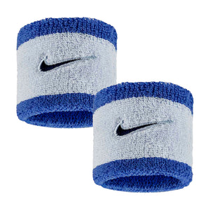 Frotki tenisowe Nike Swoosh Wristbands niebiesko-białe