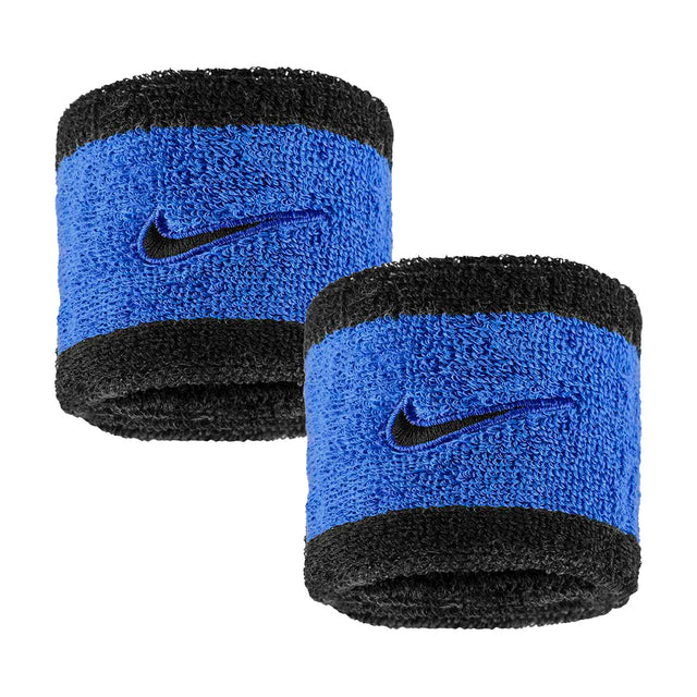 Frotki tenisowe Nike Swoosh Wristbands niebiesko-czarne