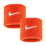 Frotki tenisowe Nike Swoosh Wristbands pomarańczowe z białym logo