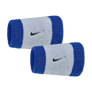 Frotki tenisowe Nike Swoosh Classic Wristbands niebiesko-białe