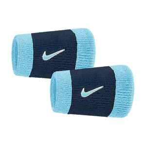 Frotki tenisowe Nike Swoosh Classic Wristbands błękitne-czarne