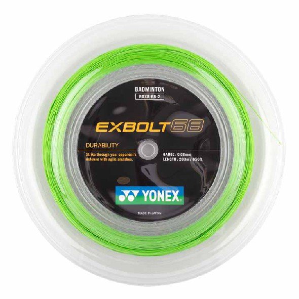 Naciąg do badmintona Yonex Exbolt 68 10m zielony ze szpuli