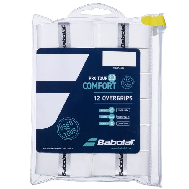 Babolat Pro Tour 2.0 Comfort Overgrips x12 white