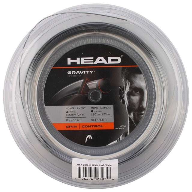 Naciąg tenisowy hybrydowy Head Gravity cała szpula 50m