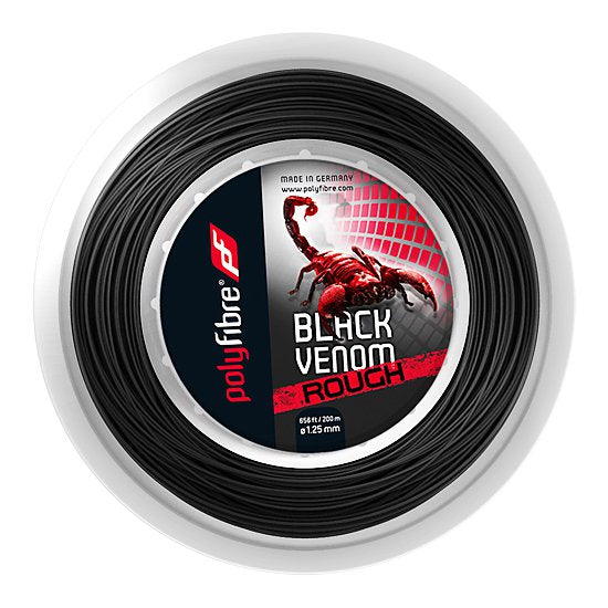Naciąg tenisowy Polyfibre Black Venom Rough szpula 200m
