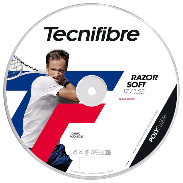 Naciąg tenisowy Tecnifibre Razor Soft biały 12m ze szpuli