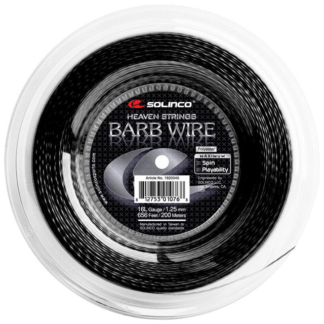Naciąg tenisowy Solinco Barb Wire czarny 12m ze szpuli