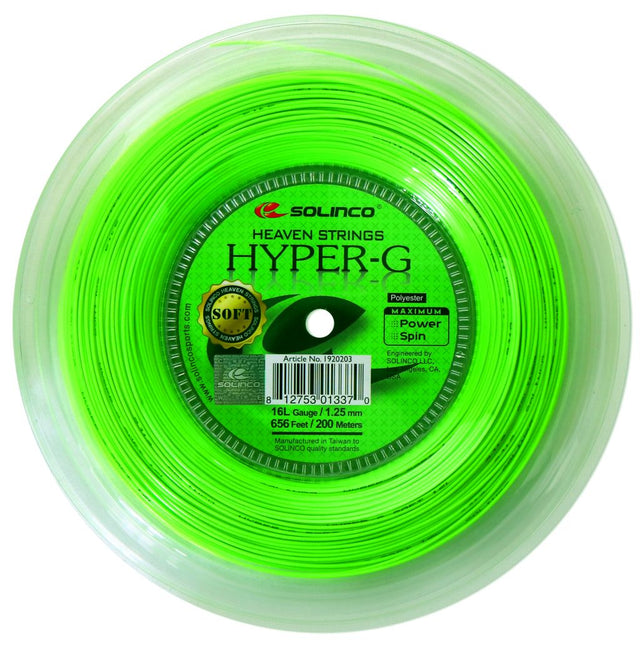 Naciąg tenisowy Solinco Hyper-G Soft zielony szpula 200m