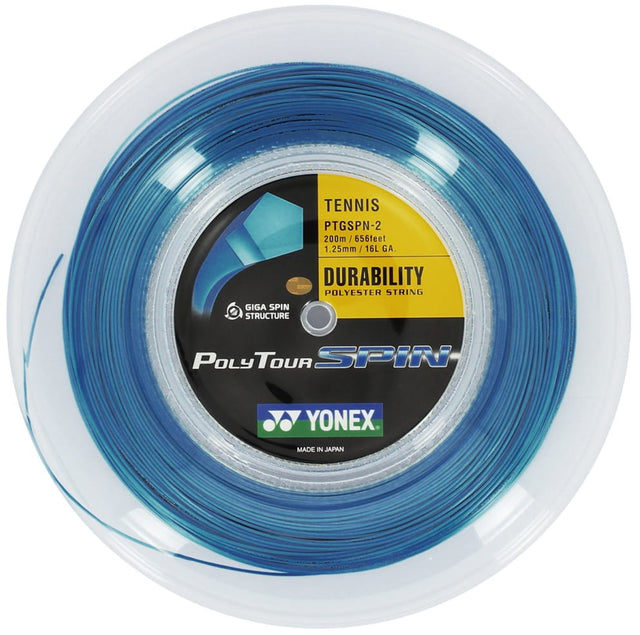 Naciąg tenisowy Yonex Poly Tour Spin ze szpuli niebieski