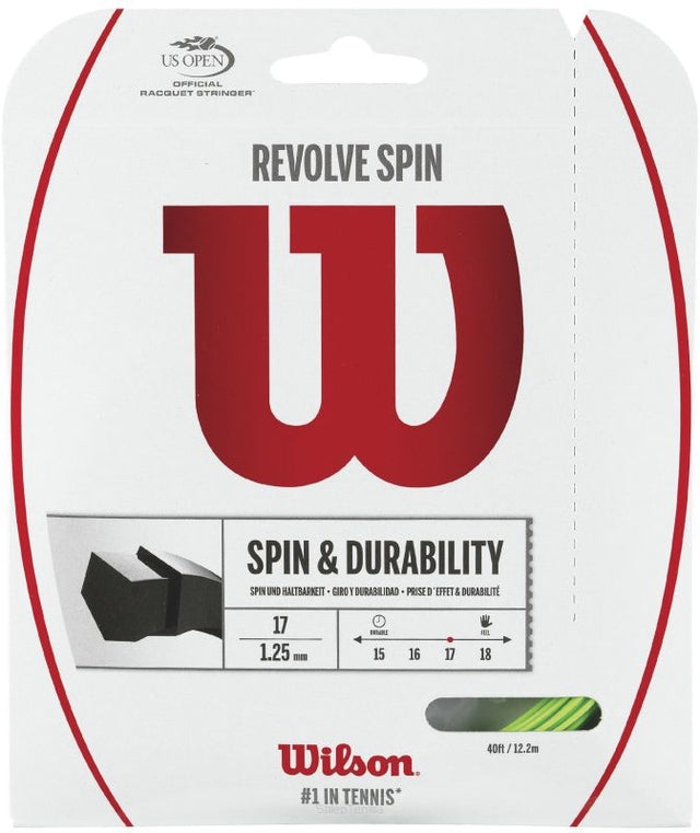 Naciąg tenisowy Wilson Revolve Spin (12, 2 m) - green