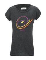 Koszulka dziewczęca Babolat Message Tee Girl szara