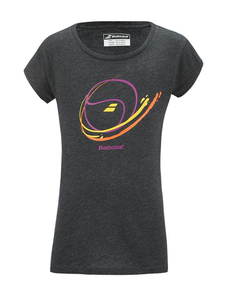 Koszulka dziewczęca Babolat Message Tee Girl szara