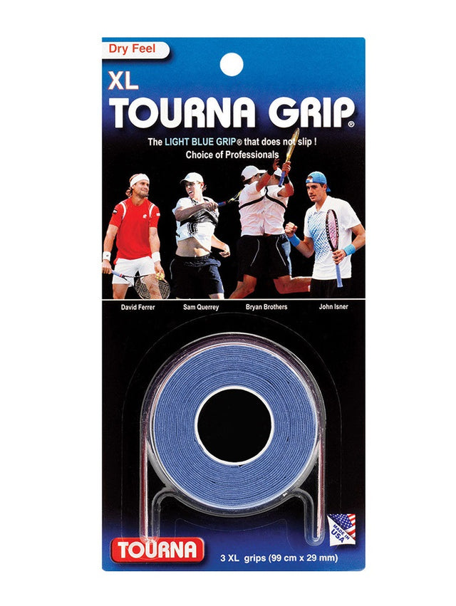 Tourna Grip Dry Feel XL Overgrips Blue x3