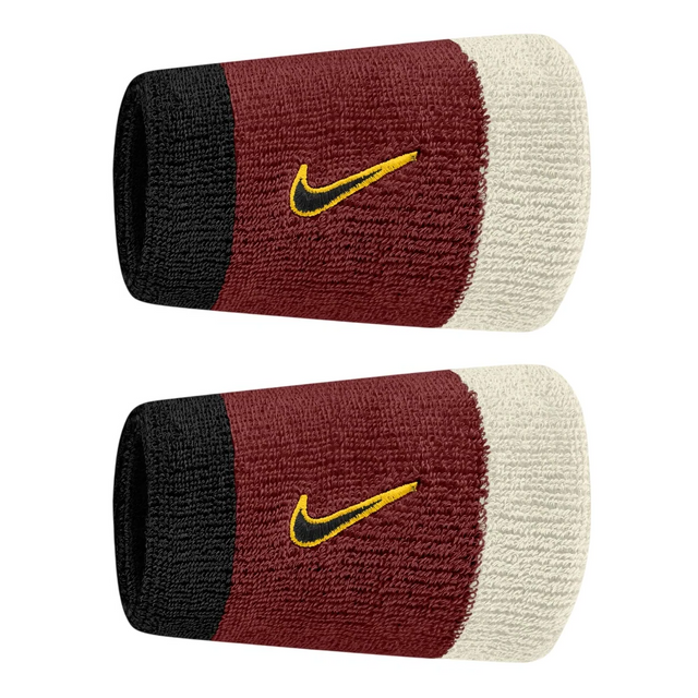 Frotki tenisowe Nike Swoosh Double-Wide burgundowe