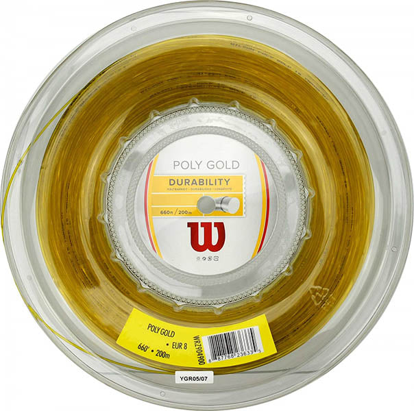 Naciąg tenisowy Wilson Poly Gold złoty ze szpuli