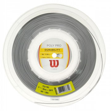 Naciąg tenisowy Wilson Poly Pro srebrny ze szpuli