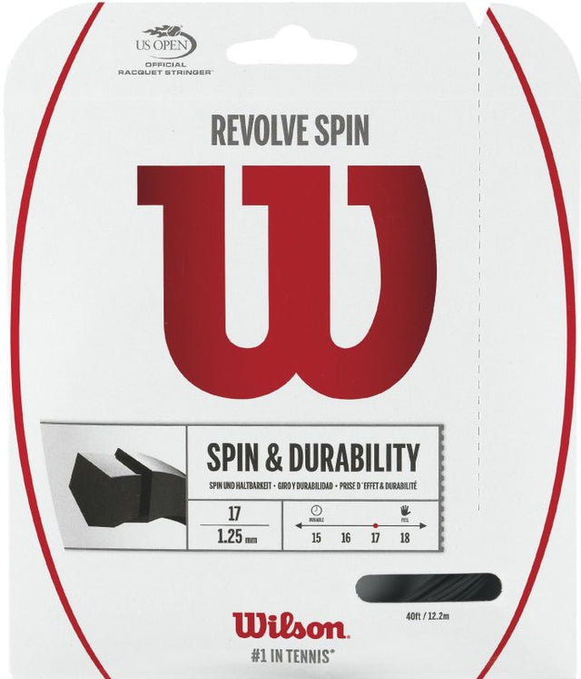 Naciąg tenisowy Wilson Revolve Spin (12, 2 m) - black