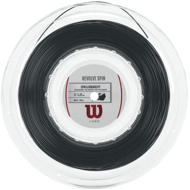 Naciąg tenisowy Wilson Revolve Spin czarny ze szpuli