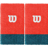 Frotki tenisowe Wilson Extra Wide W Wirstband czerwono-niebieskie