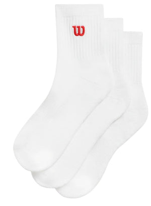 Skarpety tenisowe Wilson Quarter Top Sock 3P białe