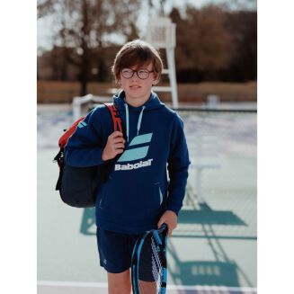 Bluza tenisowa juniorska Babolat Exercise Hood Sweat Estate Blue