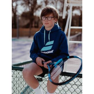 Bluza tenisowa juniorska Babolat Exercise Hood Sweat Estate Blue