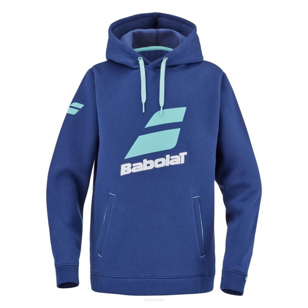 Bluza tenisowa juniorska Babolat Exercise Hood Sweat Estate Blue