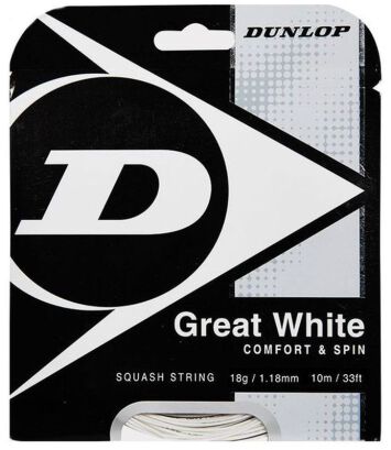Naciąg do squasha Dunlop Great White 1.18 biały
