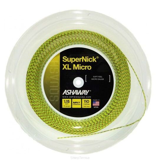 Naciąg do squasha Ashaway Super Nick XL 1.15 żółty ze szpuli