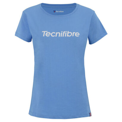 Koszulka tenisowa damska Tecnifibre Club Cotton Tee niebieska