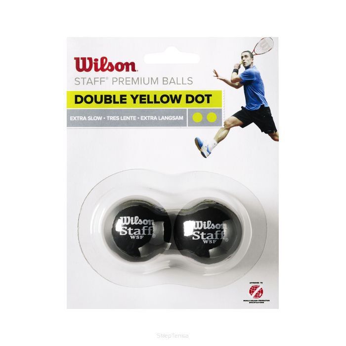 Piłki do squasha Wilson Staff Premium podwójna kropka żółta 2szt