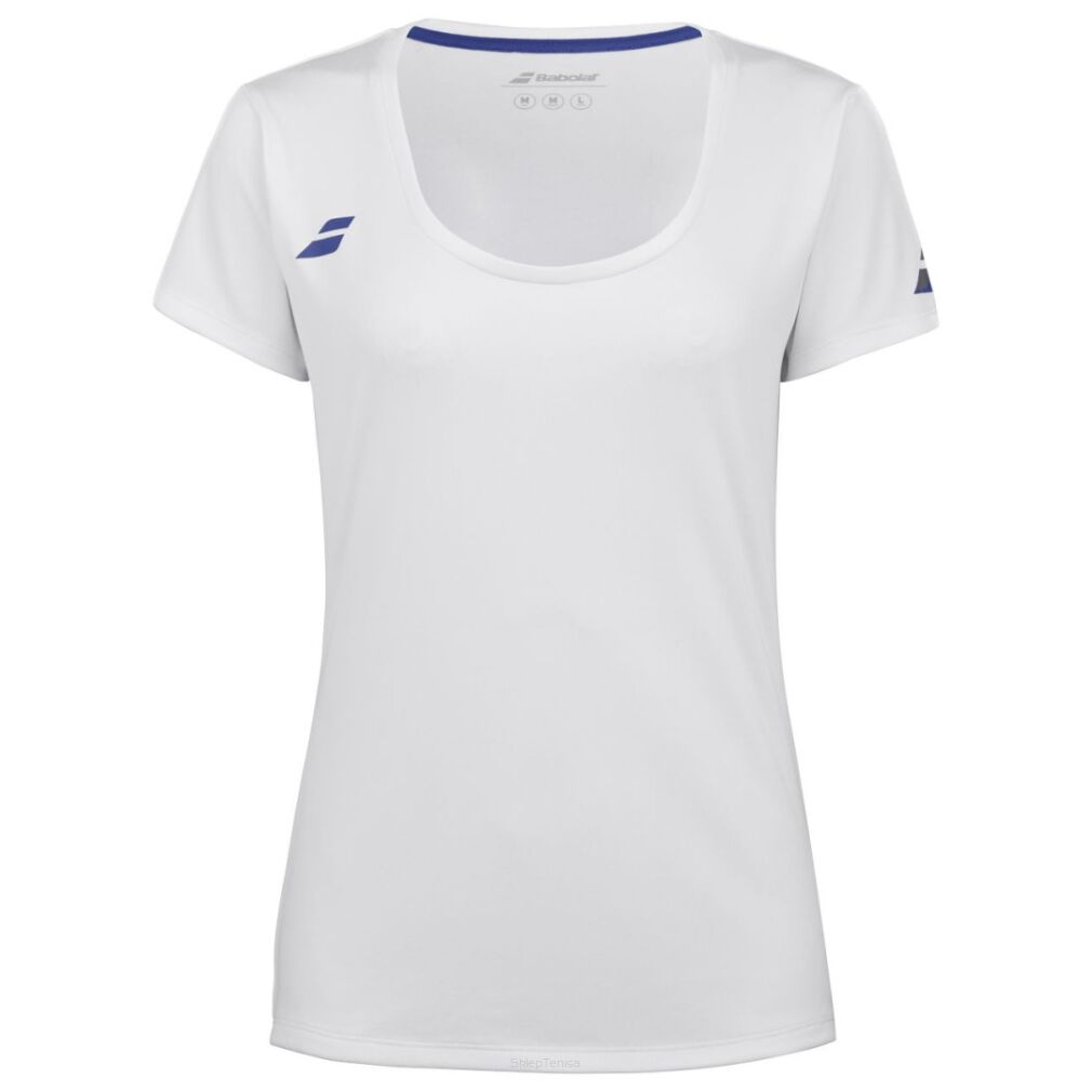 Koszulka tenisowa juniorska Babolat Play Cap Sleeve Top Girl biała