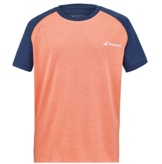 Koszulka tenisowa juniorska Babolat Play Crew Neck Tee Boy - fluo strike/estate blue